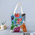 thumbnail image 2 of Ugly Doll / Uglydolls Bolso de tela con estampado de lienzo para mujer, bolsa de compras reutilizable y estética, con cremallera interior, regalo para mujer,40*45cm., 2 of 6