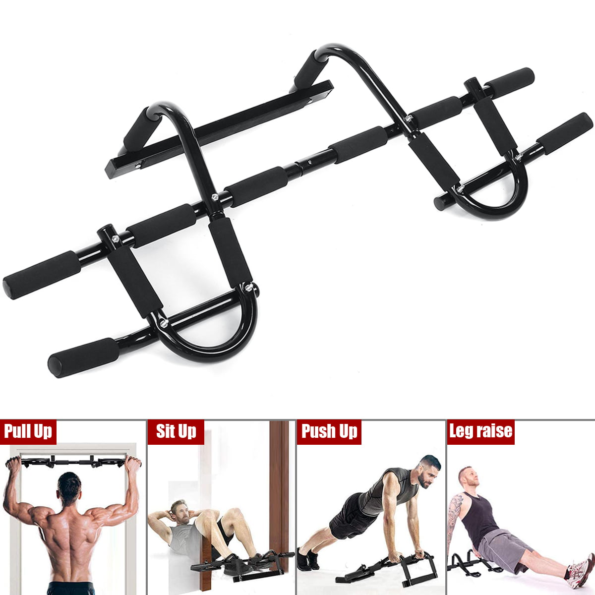 Multi-Exercise Push Up Bars Grip Pull Stands Iron Chin Home Gym Cross Workout 