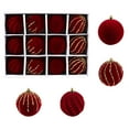 thumbnail image 2 of 12 Bolas Navideñas de Terciopelo | Adornos Navideños de Plástico Flocado | Decoración para Árbol de Navidad, 6 Cm de Diámetro, 2 of 6