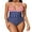 Stripe, variant on Charmo Women V Neck One Piece Swimsuits Tummy Control Runched Monokini Bathing Suits