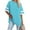 Light Blue, variant on Clothing Womens Oversized Tees Loose T Shirts Half Sleeve Round Neck Color BlockTunic Tops