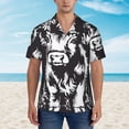 thumbnail image 4 of Goofa Floral Cow Silhouette Hawaiian Shirt for Men, Unisex Summer Beach Casual Short Sleeve Button Down Shirts,Aloha Tropical Floral print shirt-Small, 4 of 9