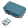 thumbnail image 3 of Unique Bargains 1 Pc 7 Grids Double Layer Pill Box for Travel Blue Orange, 3 of 6