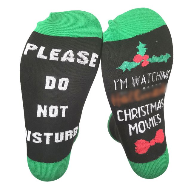 Christmas Crew Socks Letter Printed Unisex Socks Novelty Socks Athletic Socks