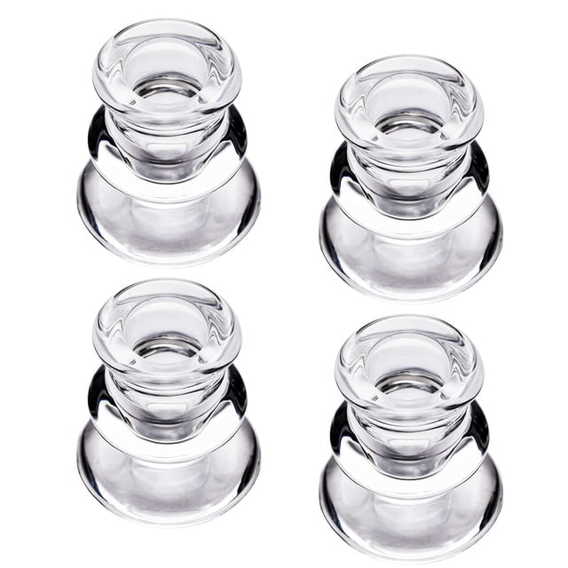 Juego de 4 portavelas DEYBBY de cristal transparente