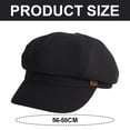 thumbnail image 2 of Sombrero de mujer con circunferencia de 56-58 cm, gorro octogonal, gorro retro, boina informal con lengua de pato y visera, gorro protector solar, 2 of 5