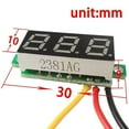 thumbnail image 3 of 3-Wires Mini DC 0-100V 0.28" 3-Digital Voltmeter LED Voltage Panel Meter 5pcs, 3 of 9