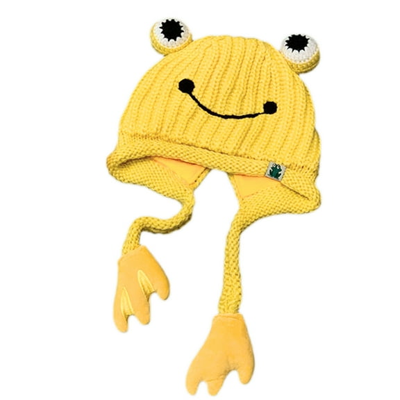 Casual Cute for Frog Shape Knit Hat Windproof Cold Hat Winter Hat Gift for New Year Thanksgiving Valentine's