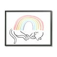 thumbnail image 2 of Stupell Industries Sleeping Cat Rainbow Pet Animals & Insects Painting White Framed Art Print Wall Art, 2 of 5