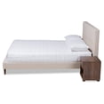 thumbnail image 6 of Baxton Studio Maren Mid-Century Modern Beige Fabric Upholstered Full Size Platform Bed with Two Nightstands, 6 of 11