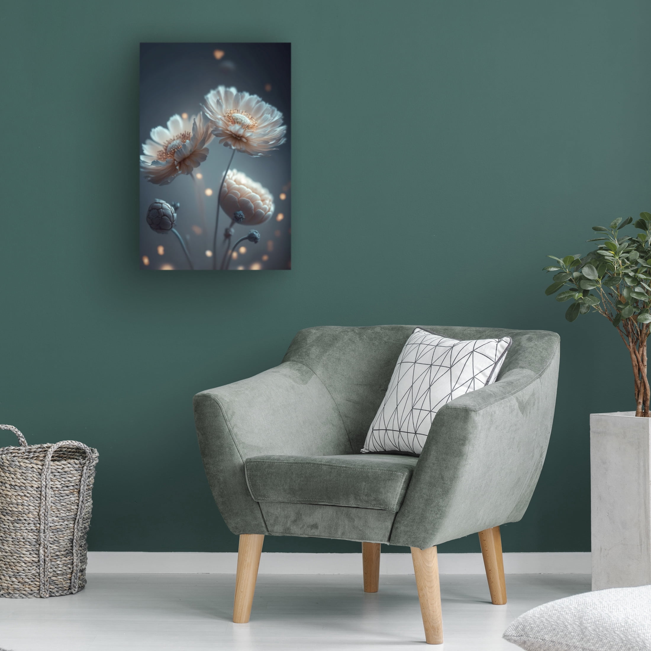 Canvas Wall Art - Treechild 'Flowers At Night' Wall Art for Living Room, Bedroom, or Office D?cor by Trademark Fine Art - 16 x 24 Inches