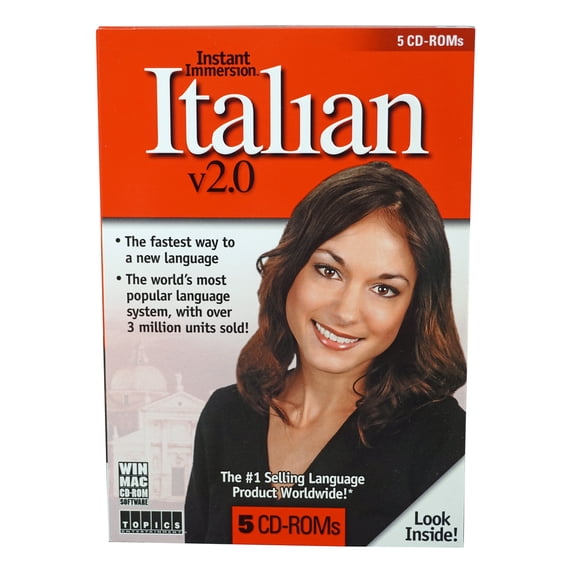 Language Learning Italian (5 CD-Rom Set) - PC & MAC Software Designed for Beginners