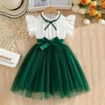 thumbnail image 2 of Summer Dresses for Girls Fashion Fly Sleeve Crewneck Mini Sundress Cute A Line Princess Dress with Bowknot Size 3-10, 2 of 5