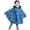 Blue, variant on QUOTAY Kids Printed Lightweight Cape Style Rain Ponchos with Backpack Space for Kindergarten Children Rainwear Yellow,L