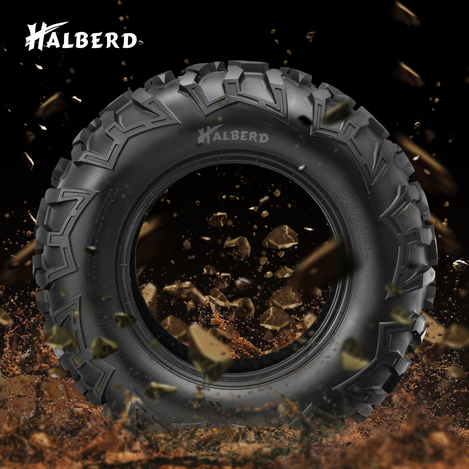 HALBERD 6PLY ATV Tires, 25x812 ATV Tires All Terrain 25x8x12 Trail