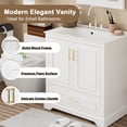 thumbnail image 5 of 30" Bathroom Vanity with Sink, MDF and Solid Wood Frame, 1 Divider Drawer and 2 Soft-close Doors (Double Shelf on Door), Freestanding Vanity, 5 of 51