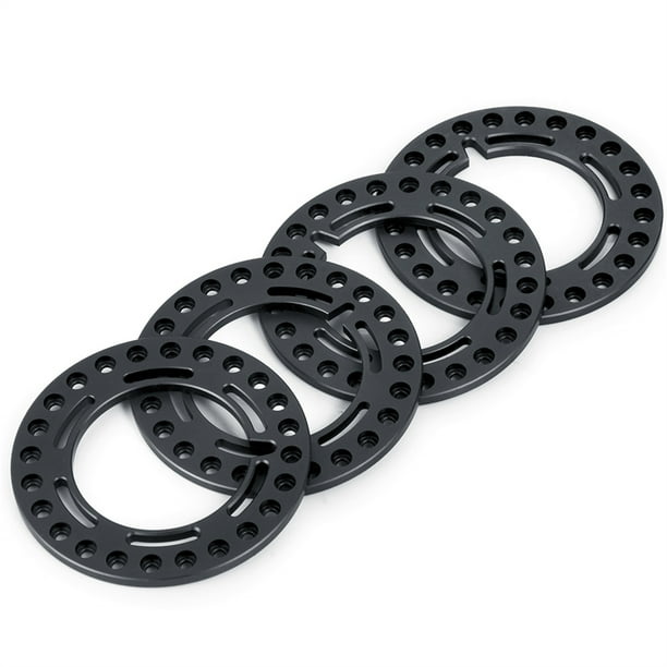 Tholdsy RCGOFOLLOW llanta de rueda anillo exterior calidad latón macizo para 1/10 Axial FMS SCX10 D90 TRX4 TF2 CC01 Capra Crawler Kits de construcción modelo Negro