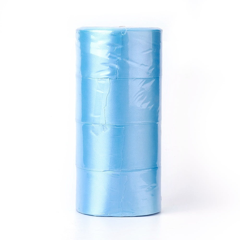 Single Face Satin Ribbon Polyester Ribbon Sky Blue 2 inch(50mm) about 25yards/roll(22.86m/roll) 100yards/group(91.44m/group) 4rolls/group DIY