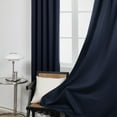 thumbnail image 4 of Deconovo Navy Blue Blackout Curtains for Office Thermal Insulated Rod Pocket Soundproof Curtains for Bedroom, Set of 2, 42 x 63 inch, 4 of 7