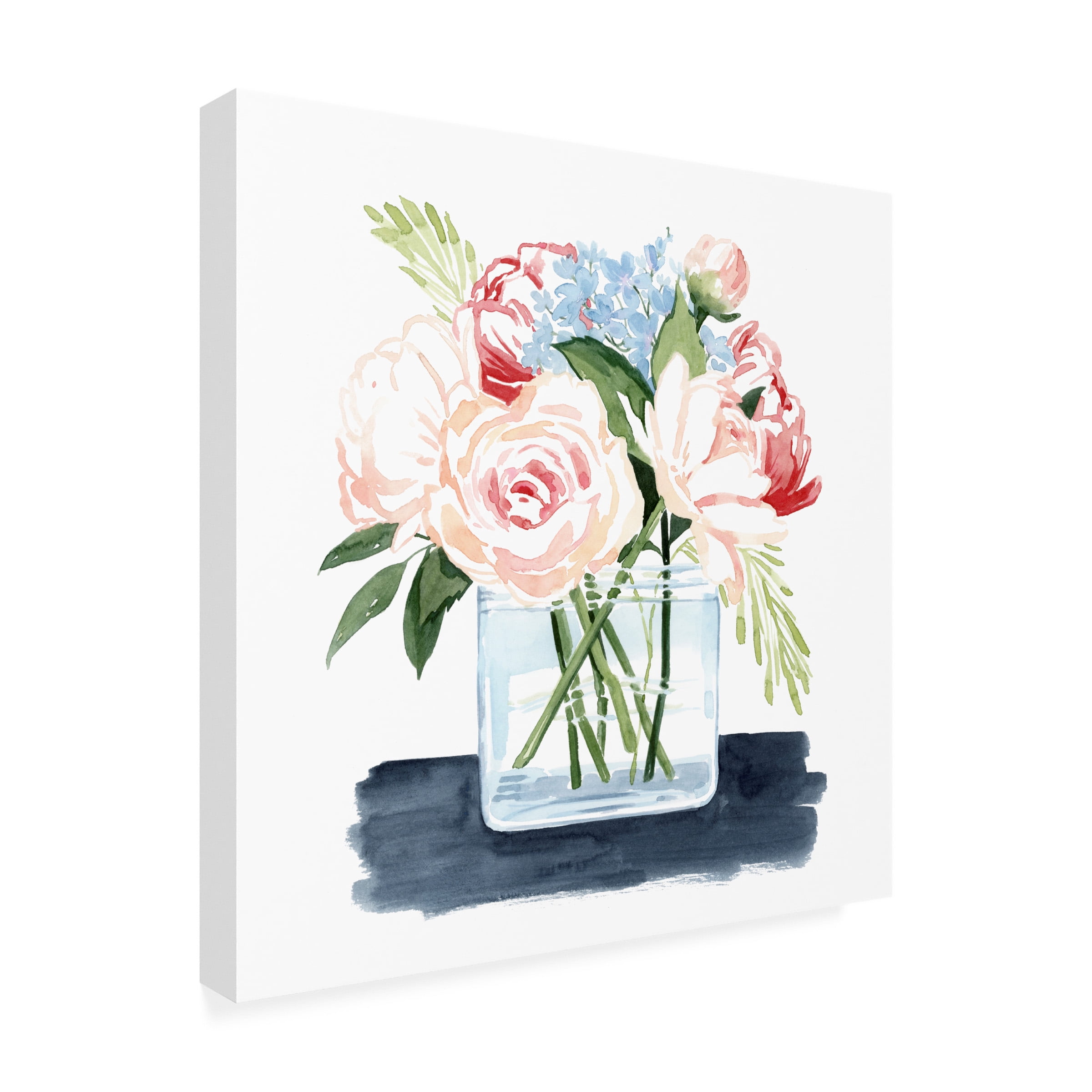 Grace Popp 'Loose Watercolor Bouquet I' Canvas Art