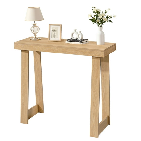VEVOR 36 in Console Table, Modern Desk Behind the Couch, Wooden Rectangle Entrance Desk, Narrow Long Sofa Table Accent Stand, Ideal for Hallway, Bedroom, Living Room, Foyer, Easy Assembly, Burlywood