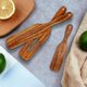 thumbnail image 2 of Sistema de madera del Spurtle de 6 piezas, utensilios de cocina de madera resistentes al calor determinados del Spurtle de la teca fijados Non-s, 2 of 5