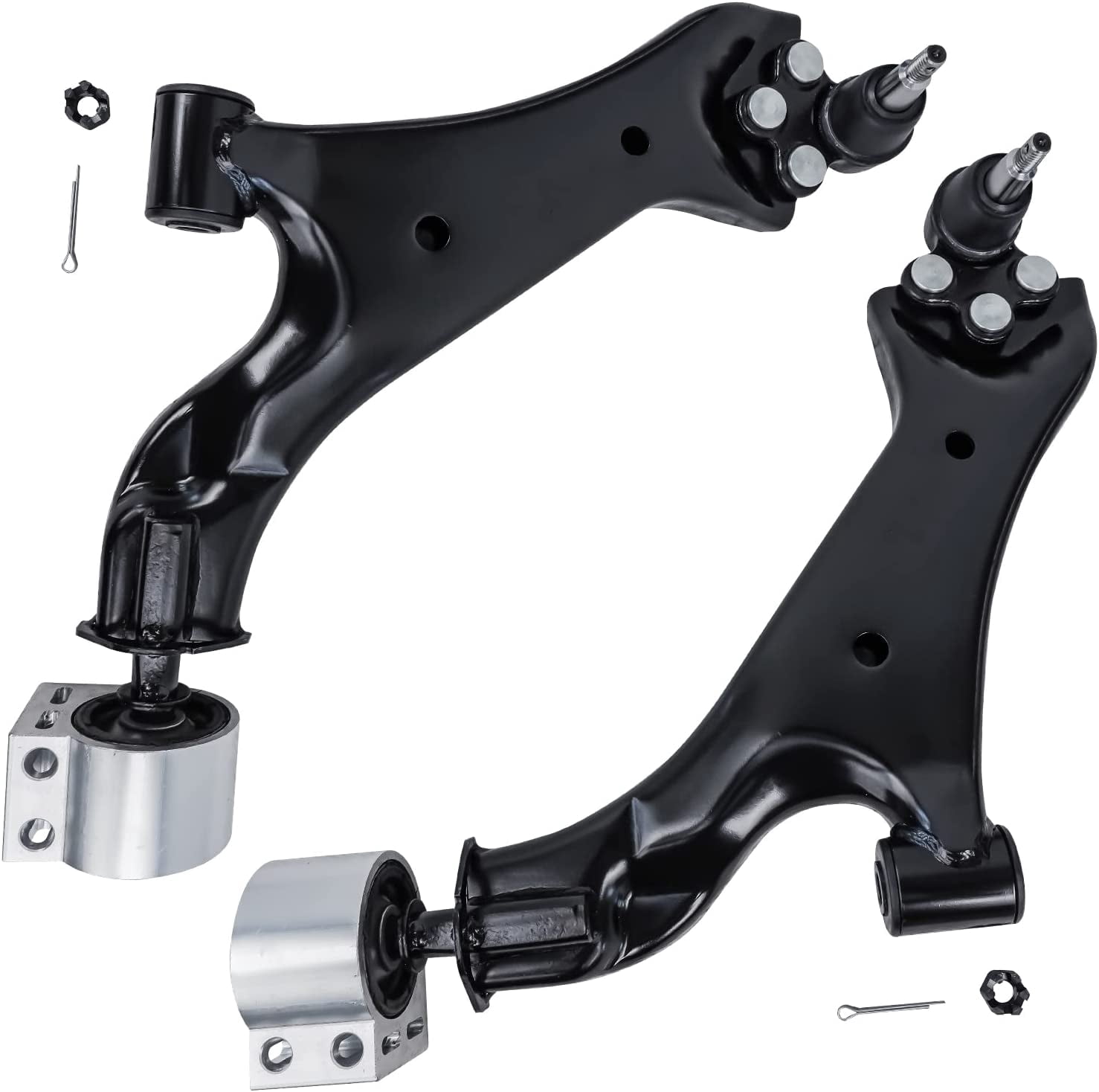 Detroit Axle - Front End 6pc Suspension Kit for 2010-2017 Chevy Equinox GMC Terrain 2 Lower Control Arms w/Ball Joints 2 Sway Bars 2 Outer Tie Rods 2011 2012 2013 2014 2015 2016 Replacement