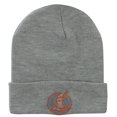 thumbnail image 5 of Bat Insignia Embroidered 12 Inch Long Knitted Beanie - Heather Grey OSFM, 5 of 5