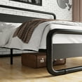 thumbnail image 4 of Amolife King Bed Frame with Headboard and Footboard, Metal Platform Bed, No Box Spring Required, Black, 4 of 8