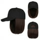 thumbnail image 1 of Baseball Cap With Hair Extensions Straight Short Bob Hairstyle Adjustable Removable Wig Hat 7.9inch For Woman Girl, 1 of 4
