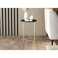 thumbnail image 3 of Side Table. End Table Living Room. Bedside Table or Night Stand. Small Entry Table. Easy To Assemble. Black Metal Top and Gold Metal Base, 3 of 3