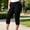 Black, variant on Womens Plus Size Capris, Casual Elastic Waist Elastic Bottom Summer Capri Pants for Womens Beige Size 3XL