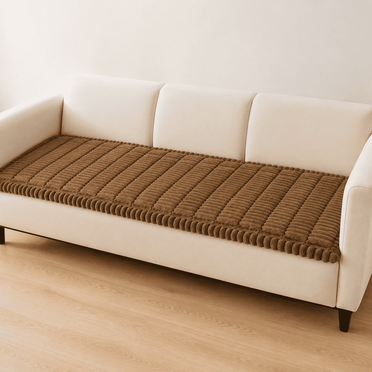 Brown 27.6 x70.9 Plush Flannel Pet Sofa Protector Couch Cover for Dogs