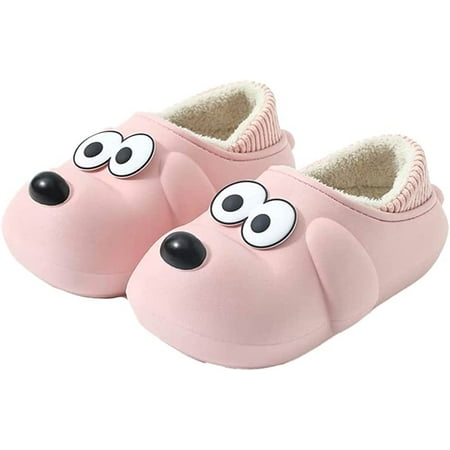 

CoCopeaunt Cute Dog Animal Warm Soft House Slippers for Women Men Fluffy Fur Lining Indoor Outdoor Fashion Shoes Non-slip Home Slippers