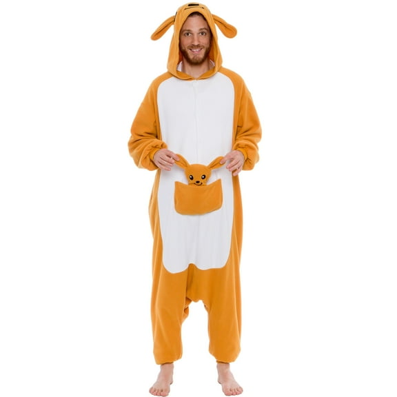 FUNZIEZ! - Kangaroo Adult Unisex Novelty Union Suit Costume for Halloween - Small