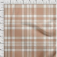 thumbnail image 4 of oneOone Cotton Flex Light Brown Fabric Check Craft Projects Decor Fabric Printed By The Yard 40 Inch Wide, 4 of 4