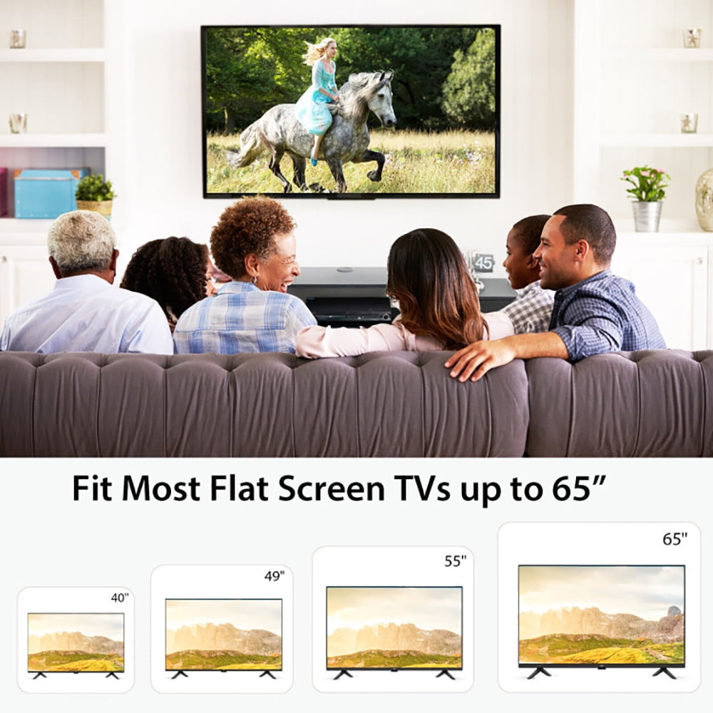 Finihen TV Stand, TV Cabinet, 55 Inches Floating TV Stand with Power Outlet, Media Entertainment Center with Storage, for Living Room, Bedroom, Black