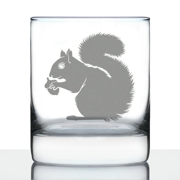 Bevvee Whiskey Rocks Glass 10.25 oz Squirrel Gifts for Nature Enthusiasts Glassware & Drinkware