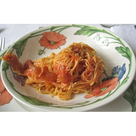 Laminated Poster Tomato Sauce Decorative Serving Plate Spaghetti