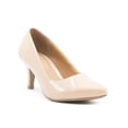 thumbnail image 1 of Zapatilla Elegante Oficina Evento Social Tacon Bajo Charol marron 23.5, 1 of 7