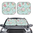 thumbnail image 2 of Disketp 2 Piece Vintage Floral Pattern Windshield Sunshades,Folding Windshield Sun Shade For Car Suv Trucks Sedan,Blocks Uv Rays Sun Visor Protector-Large, 2 of 7