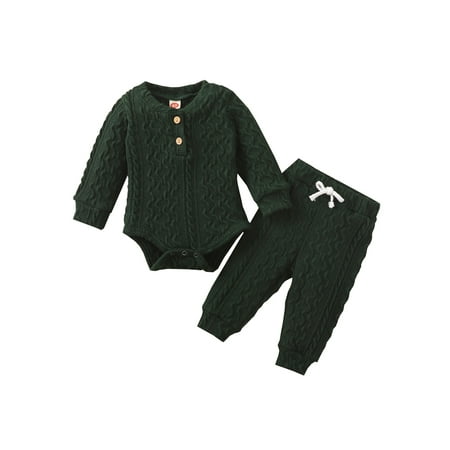 

Ma&Baby Infant Baby Girls Boy 2Pcs Clothes Outfit Toddler Cotton Romper Top and Pant Set