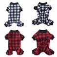thumbnail image 3 of Adarl Pet Winter Warm Pajamas Plaid PJs for Small Medium Dogs Puppy Costume Clothes Xmas, 3 of 12