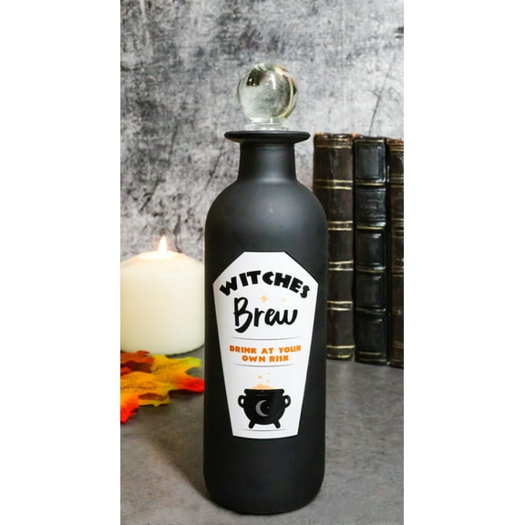 Witches Brew Witchcraft Apothecary Wicca Decorative Frosted Glass Potion Bottle
