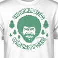 thumbnail image 2 of Teelocity Bob Ross The World Needs More Happy Trees White Short Sleeve Graphic Tee, 2 of 4