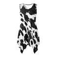 thumbnail image 4 of FUIALDOLG Women's Black White Cow Dresses Summer Sleeveless Tank Dresses with Pockets Tiered Ruffle A-Line Flowy Midi Dresses Party Sundress,2XL, 4 of 7