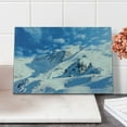 thumbnail image 2 of Mountain Cutting Board, Mountain Landscape Ski Slope Winter Seasonal Sport Telfer and Snowboarding Image, Decorative Tempered Glass Cutting and Serving Board, Small Size, White Blue, by Ambesonne, 2 of 5