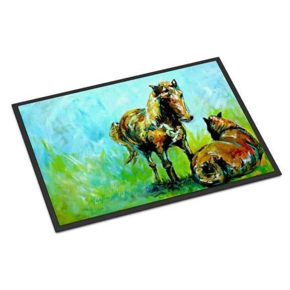 Carolines Treasures MW1126JMAT Horse Grazin Door Mat Indoor Rug or Outdoor Welcome Mat 24x36 Doormat 24H X 36W
