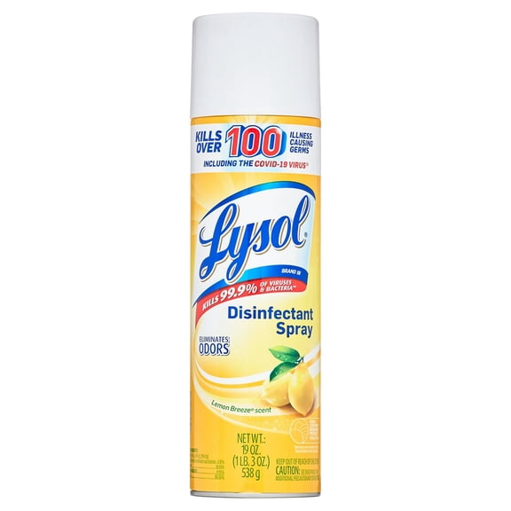 Lysol Disinfectant Spray, Lemon Breeze, 19oz (Pack of 2)