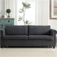 thumbnail image 5 of JERFIT Convertible Sofa Bed with Mattress, 2-in-1 Sleeper Couch for Small Spaces, Retro Modern Design, Gray Fabric for Living Room, Bedroom or Apartment, 5 of 10